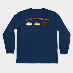 Cat Loaf Doneness Chart - Kawaii Funny Cat Loaves Kids Long Sleeve T-Shirt